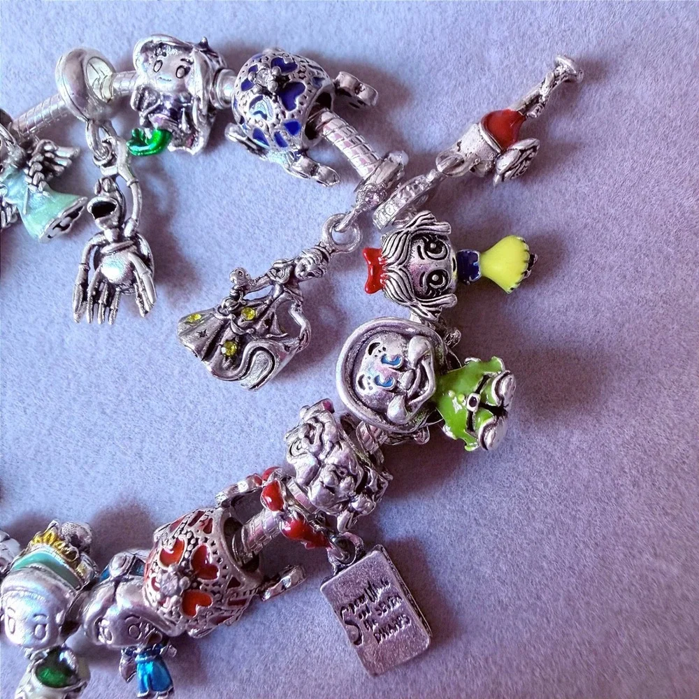 Disney Princess European Charm Bracelet BUNDLE fits PANDORA